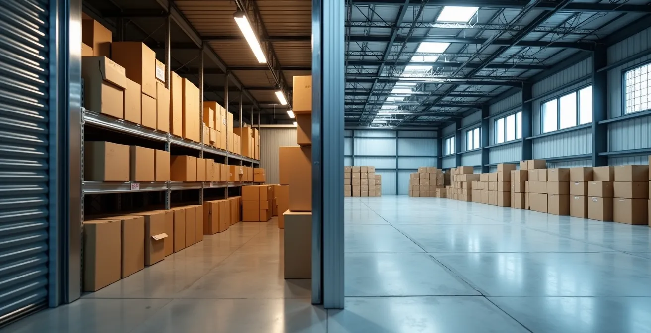 Graphique comparatif illustrant les économies entre self-stockage et entrepôt commercial