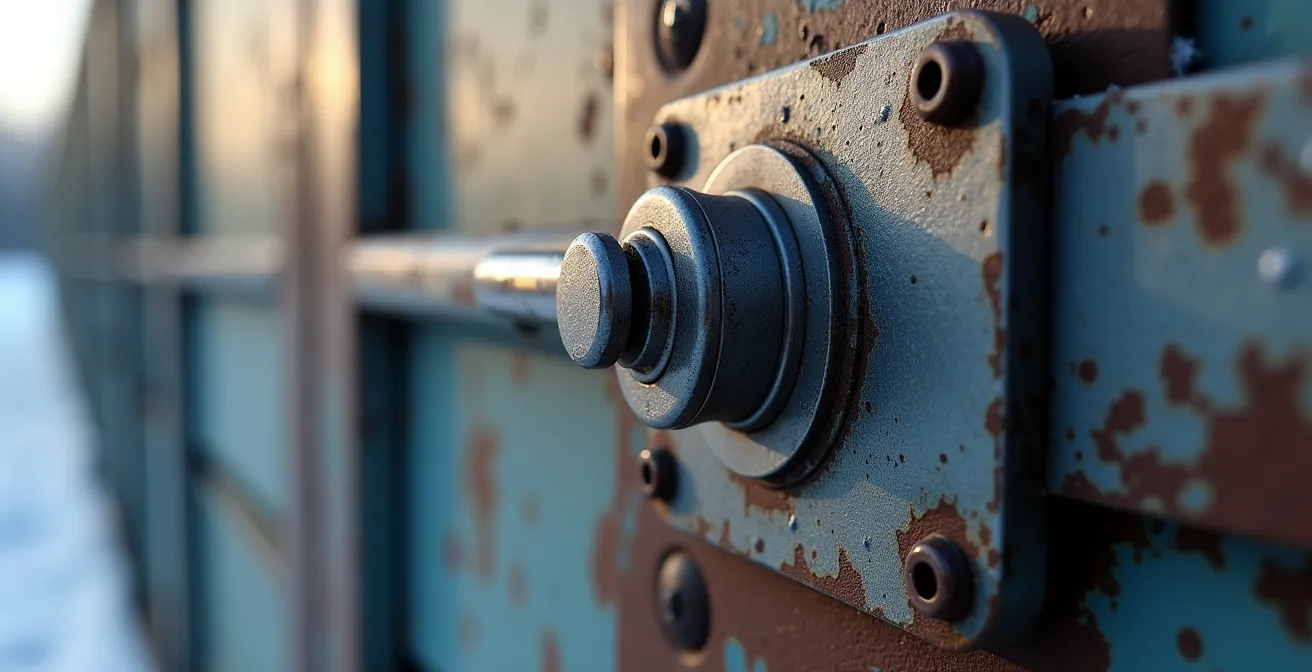 Système de verrouillage renforcé sur un conteneur de chantier