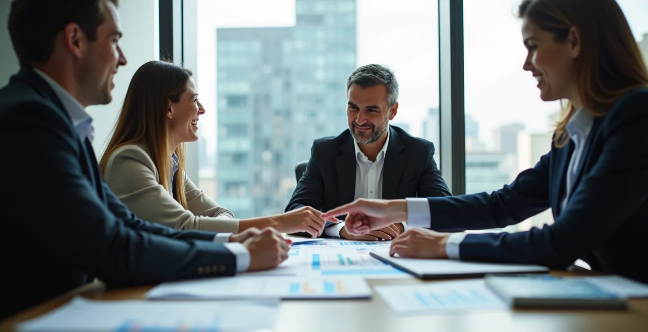Réunion de négociation logistique dans un bureau moderne québécois