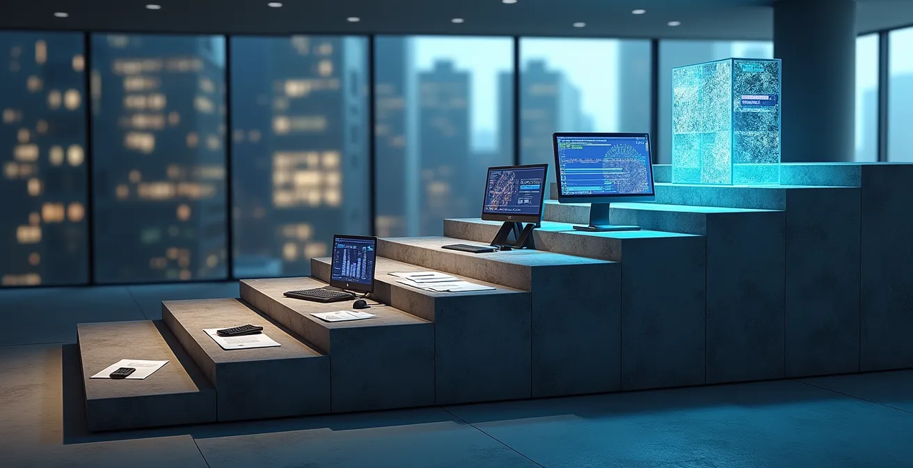 Représentation visuelle du parcours de maturité data d'une PME québécoise