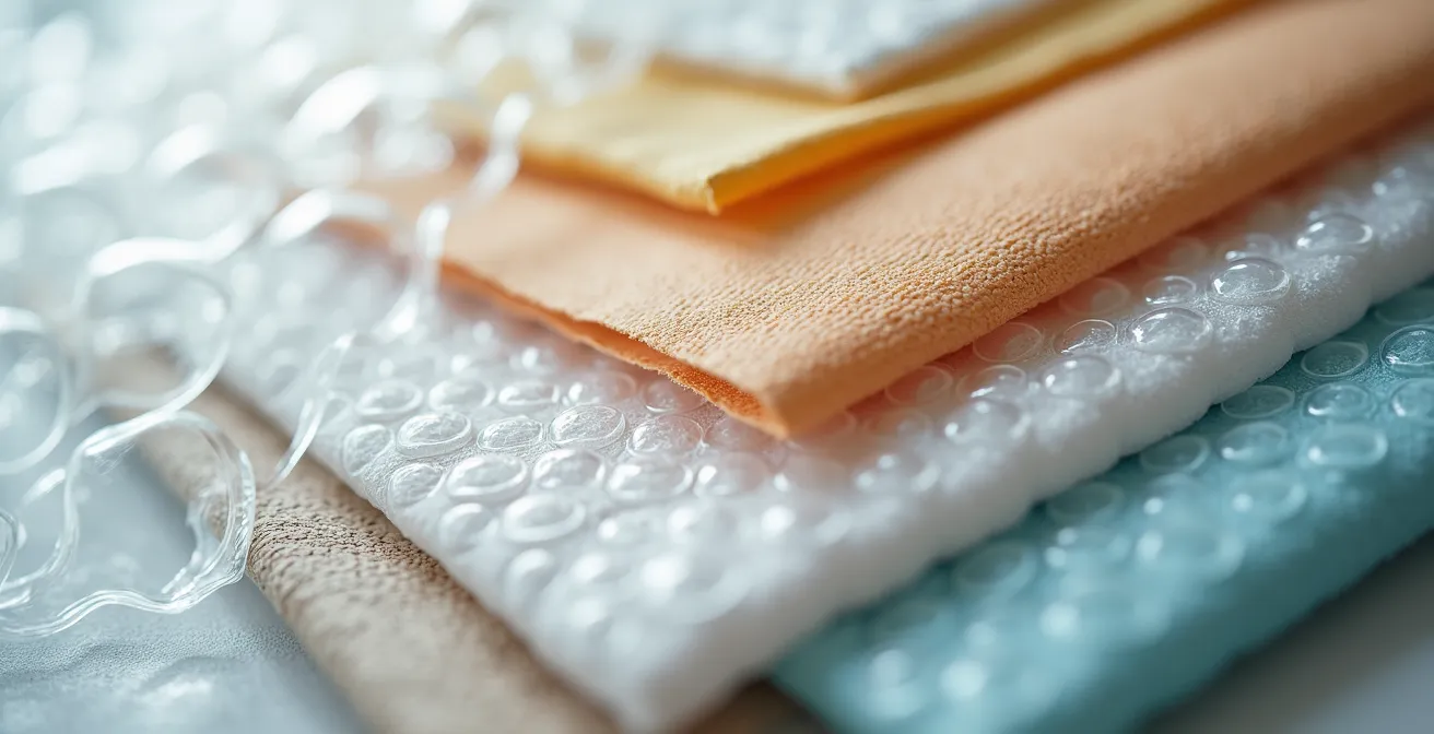 Vue macro détaillée du matériel de protection professionnel pour déménagement